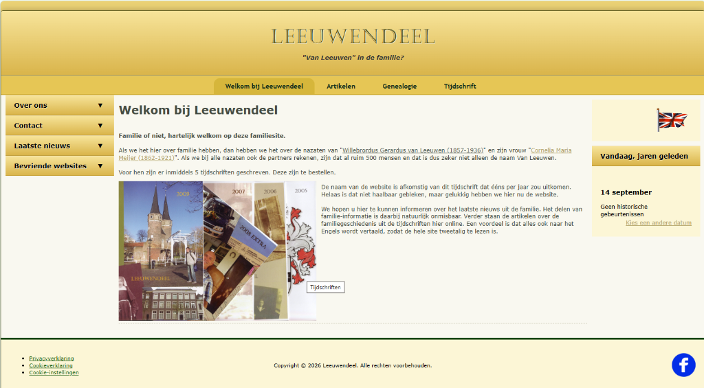 Screenshot van Leeuwendeel.info